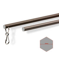 Luxe zeskantige aluminium trekstang in een lengte van 152 cm in de kleur Antiek