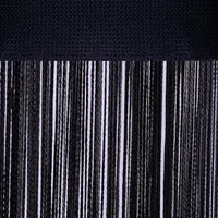 Zwart koordgordijn met een afmeting van 90x250 cm