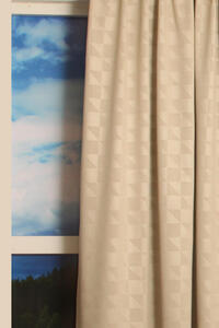 Verduisterend overgordijn Doel valt soepel en heeft een mooi subtiel patroon