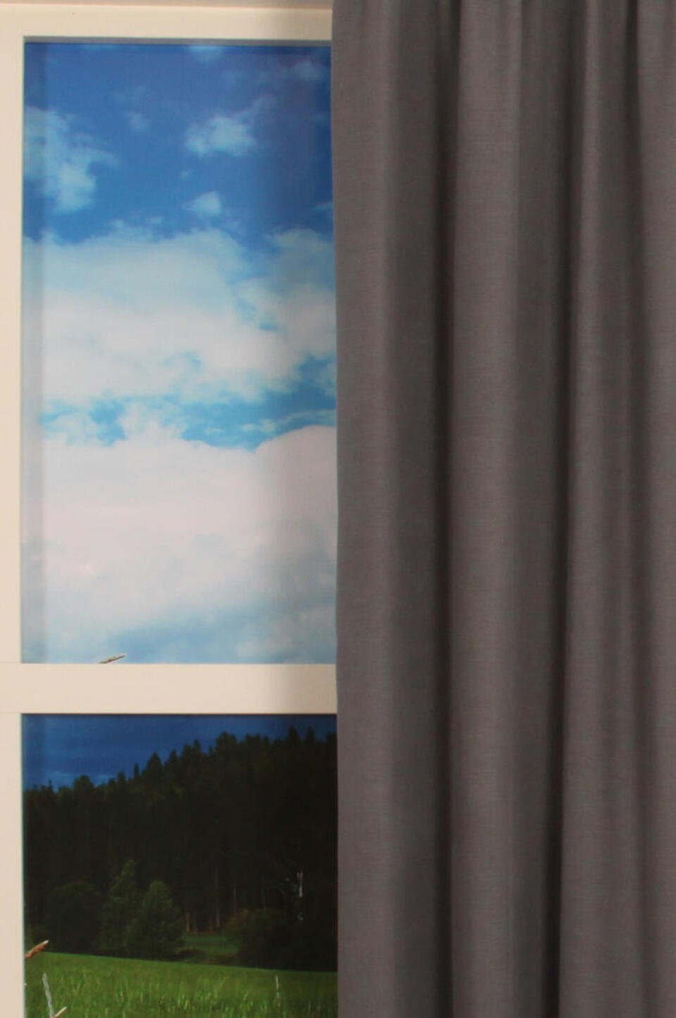 Lichtdicht overgordijn met fijne geweven structuur