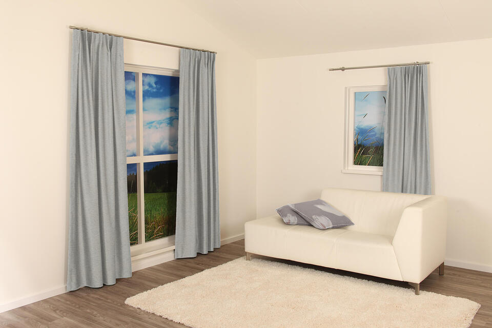 Soepelvallende lichtglanzende overgordijnstof met weefstructuur