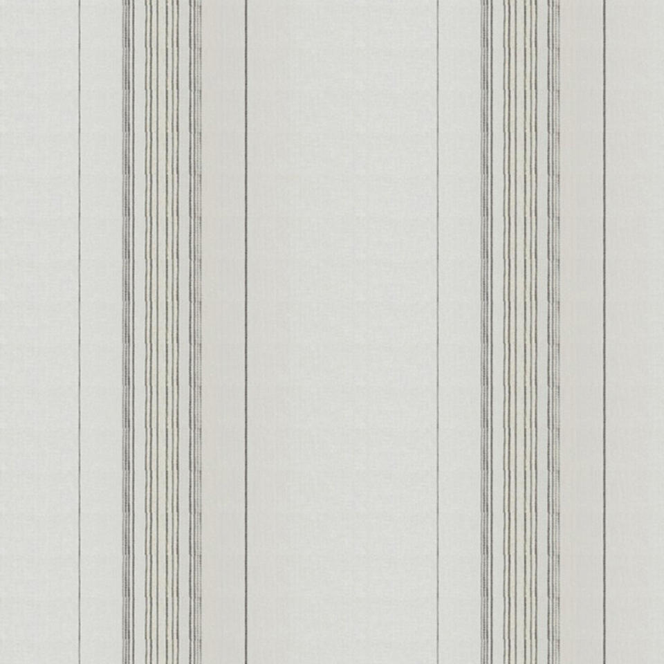 Grof geweven inbetween in linnenlook met dikkere ingeweven lengtestrepen in grijsbruin.