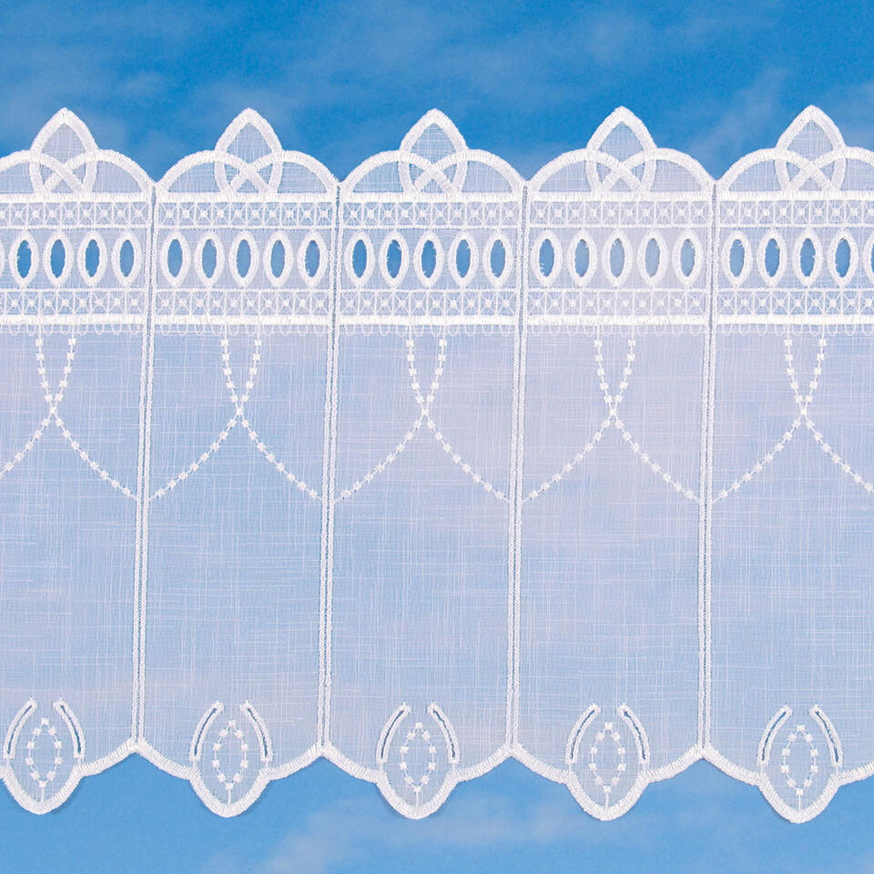 Witte val in transparante vitragelook