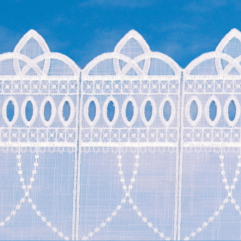 Witte val in transparante vitragelook