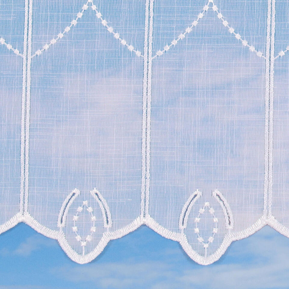 Witte val in transparante vitragelook