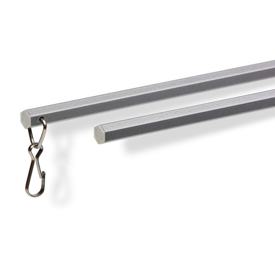 Luxe zeskantige aluminium trekstang in een lengte van 122 cm in de kleur grijs