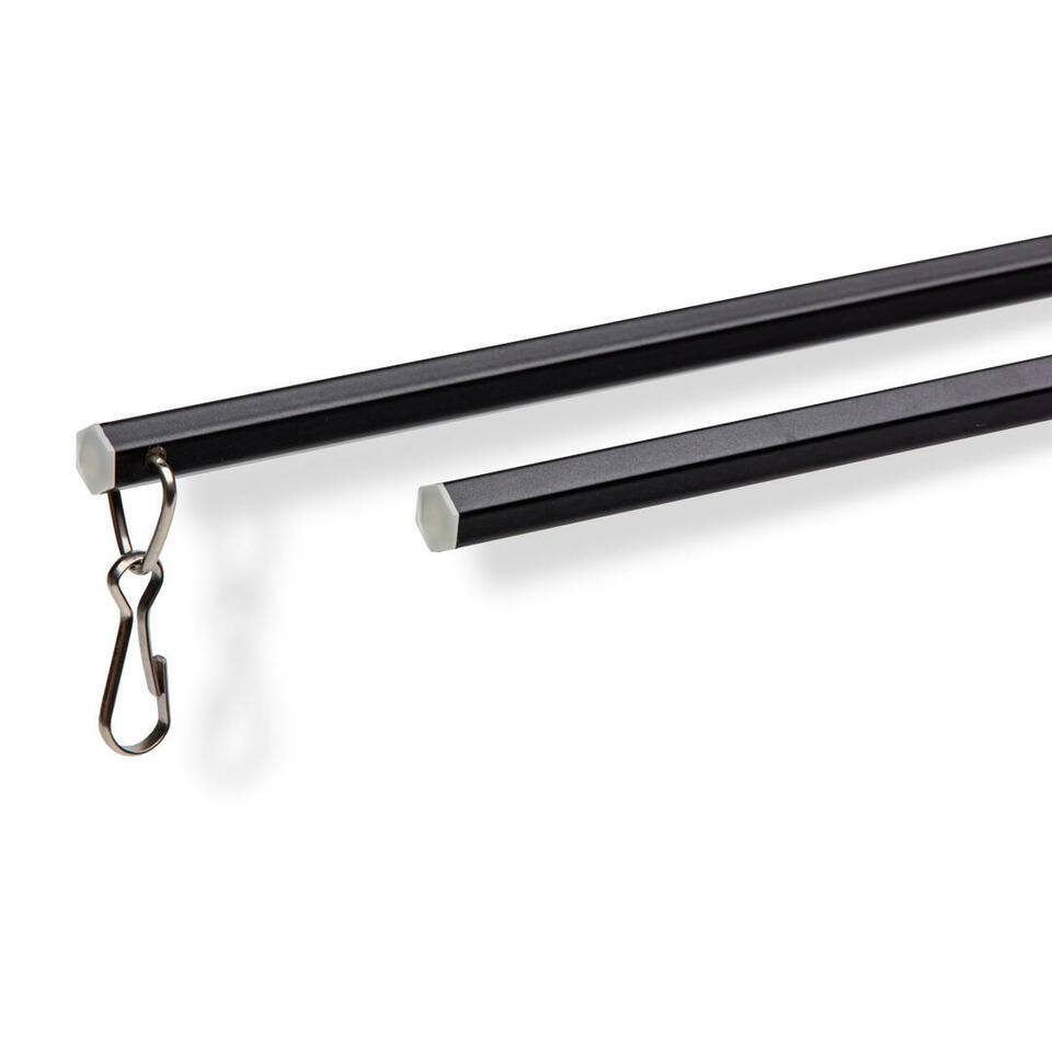 Luxe zeskantige aluminium trekstang in een lengte van 122 cm in de kleur zwart
