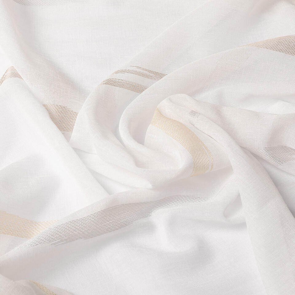 Mooie inbetween, geweven in een linnenlook met een speels 3-kleurig dessin in de lengterichting